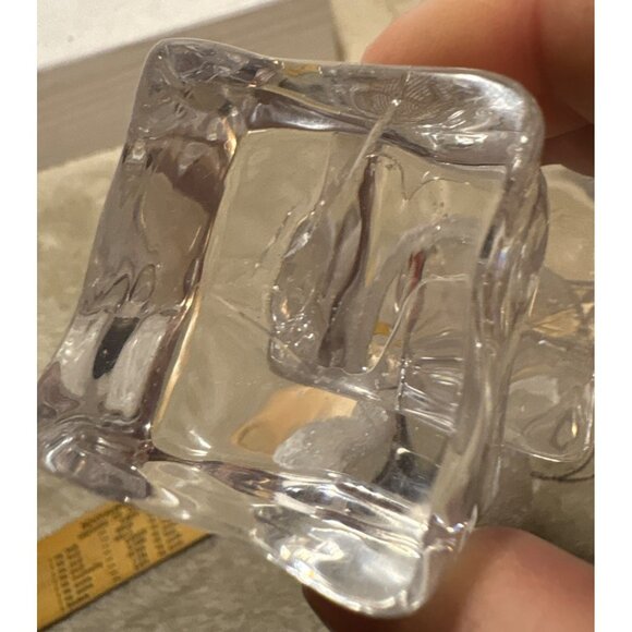 Snowman Ice Cube Acrylic Ornament Clear Frosted Accents 6" Winter Decor - Picture 8 of 10